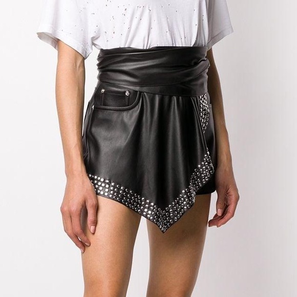 NWT Alexander Wang studded faux leather shorts - Picture 1 of 9